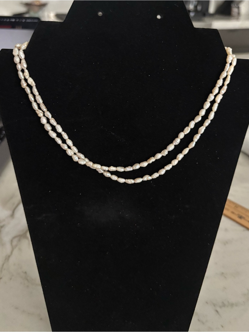 Vintage Double-strand Freshwater Rice Pearl Necklace - Picture 2 of 8